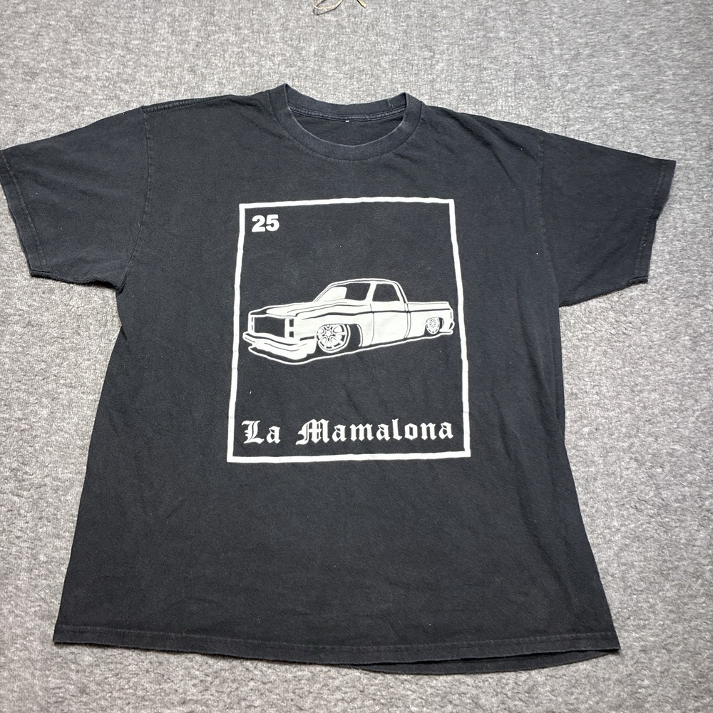 Lowrider Truck Shirt Mens Large Black White Street Rider Square Body Los Angeles